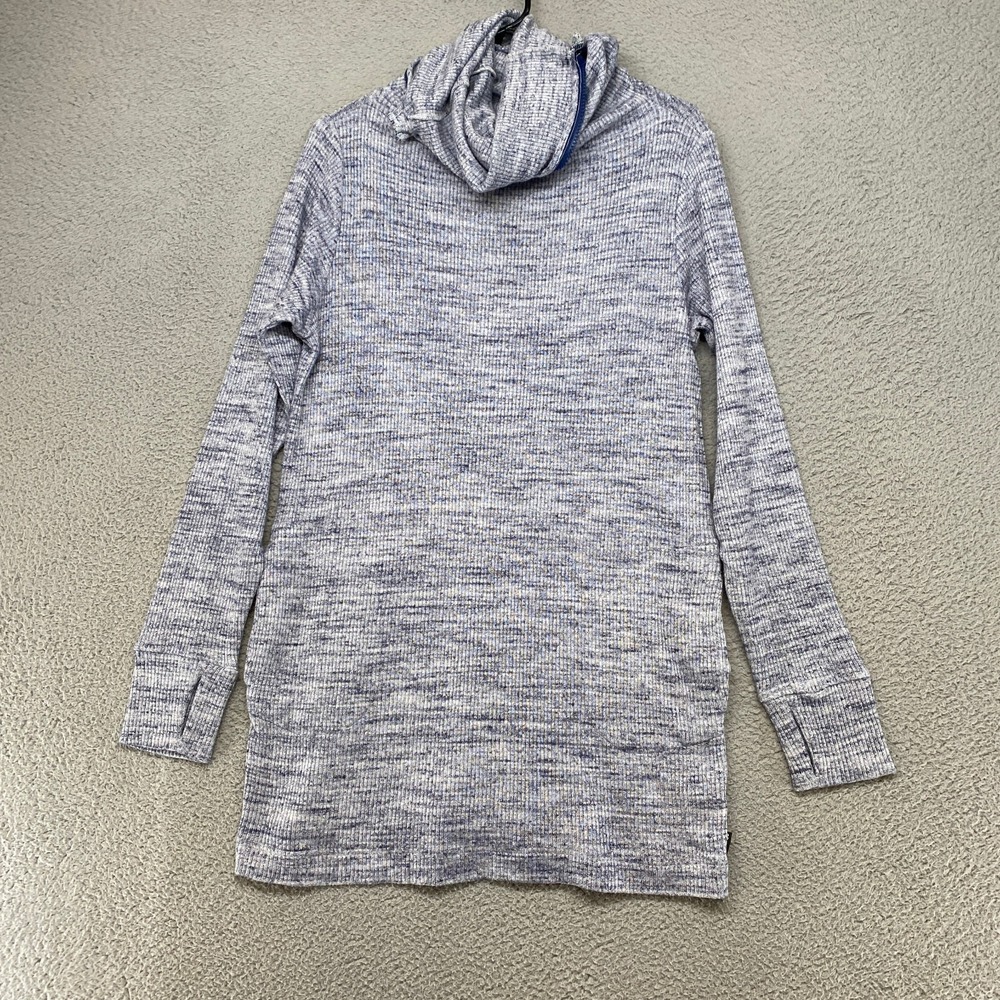 Betabrand Sweater Womens Large Leave Me Alone Tunic Cowl Neck Rib Knit Introvert